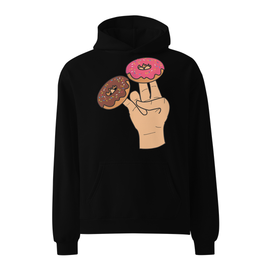 Two in the pink, One in the doughnut hoodie