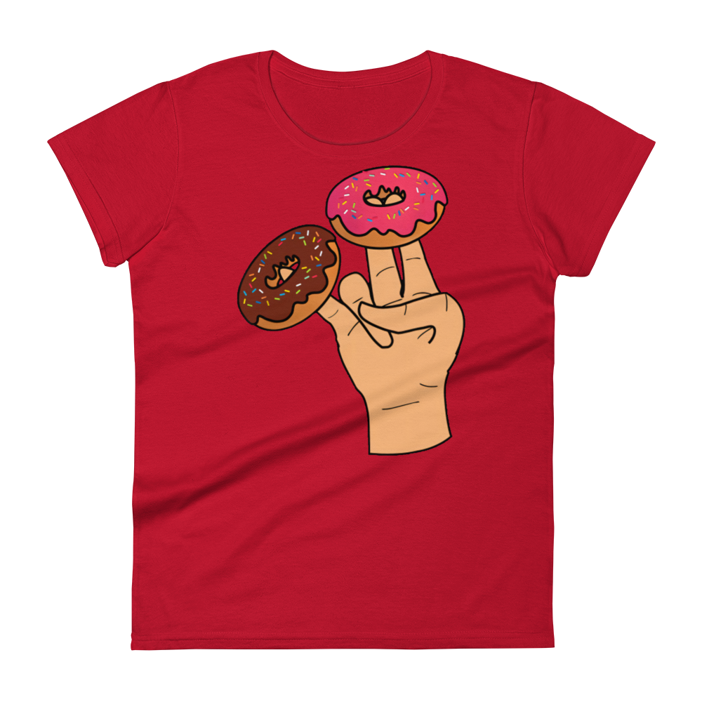 Two in the pink, One in the doughnut t-shirt